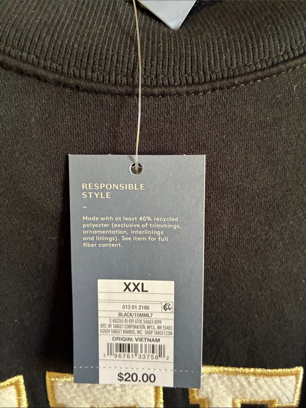 Universal Thread Black Sweatshirt with 'CHEERS' Gold-Lettering - Picture 2 of 4